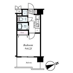 プレサンス名古屋城前ラバンカ 1Kの間取図画像