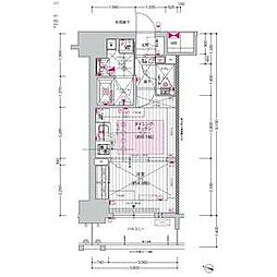 プレサンスロジェ名古屋駅GATEFRONT 1DKの間取図画像