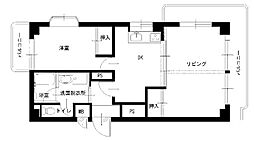 パールレジデンス2 2DKの間取図画像