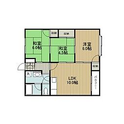 第2ホワイトキャステル 3LDKの間取図画像