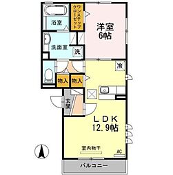 サンクリア蒼 1LDKの間取図画像