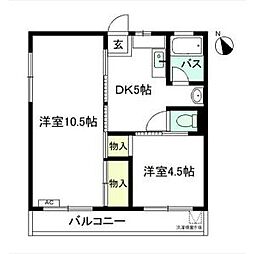 グランドマンション 2DKの間取図画像