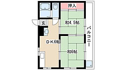 コーポ前田 2DKの間取図画像