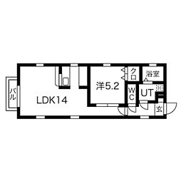 ソレイユ松原 1LDKの間取図画像