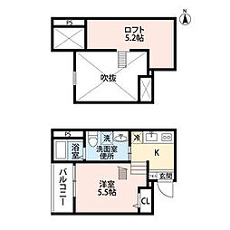 Kレジデンス名駅 ワンルームの間取図画像