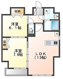 グランソレイユ大須白川 2LDKの間取図画像