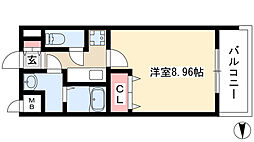パークアベニューティリェツ 1Kの間取図画像