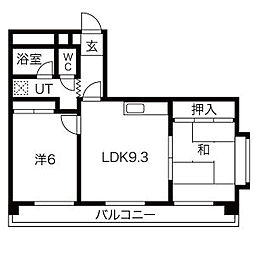 シャトー丸の内 2LDKの間取図画像