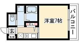 グランデ瓦町 1Kの間取図画像