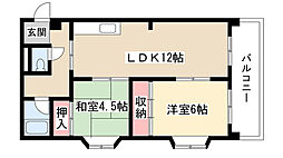 グリーン西山 2LDKの間取図画像