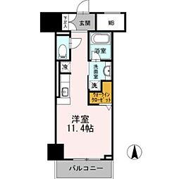 御幸レジデンス丸の内 ワンルームの間取図画像