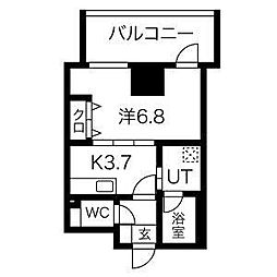 さくらヒルズニシキプラチナムレジデンス 1DKの間取図画像
