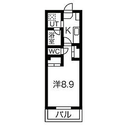 イースタンヒルズ八事 1Kの間取図画像