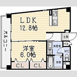 ウィステリア 1LDKの間取図画像
