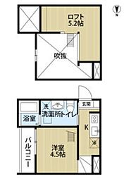 ALEX本陣 ワンルームの間取図画像