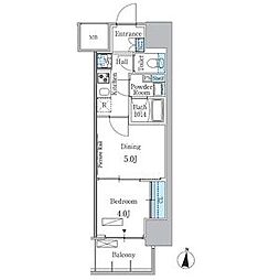 PARKAXIS名古屋山王一丁目 1DKの間取図画像