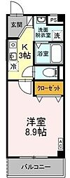 セントラルハイツ名古屋 1Kの間取図画像
