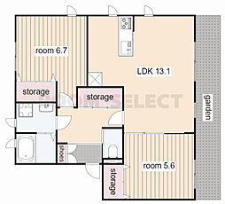 アプリコット 2LDKの間取図画像