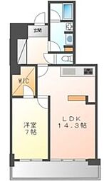 グランスイート千種タワー 1LDKの間取図画像