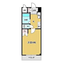 クラウンヒルズ 1Kの間取図画像