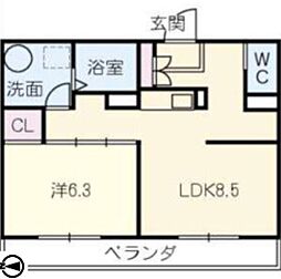スペースヒルズ 1LDKの間取図画像