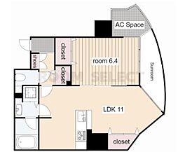 プロシード金山2 1LDKの間取図画像