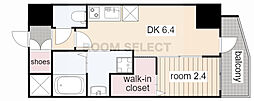 エステムコート名古屋葵 1DKの間取図画像
