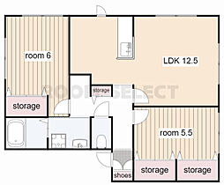 グラシアA棟 2LDKの間取図画像