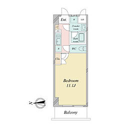 BSRESIDENCESAKAE 1Kの間取図画像