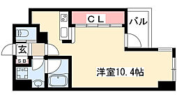アビタシオン今池パルク ワンルームの間取図画像