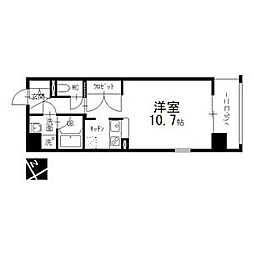 グラントリアノン 1Kの間取図画像
