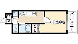 プレサンス新栄リミックス ワンルームの間取図画像