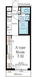 リブリ・浄心A 1Kの間取図画像
