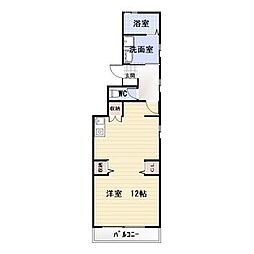 レモナ中村公園 ワンルームの間取図画像