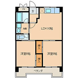 ファミール大畑 2LDKの間取図画像