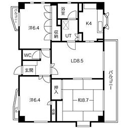 リバーパークヴィレッジ 3LDKの間取図画像