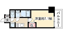 プレサンス久屋大通公園セラフィ 1Kの間取図画像