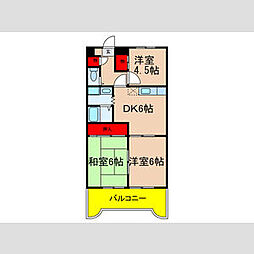 ハイツドエル 3DKの間取図画像