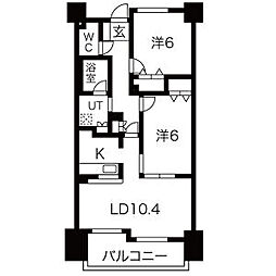ヴィラエーデル大須 2LDKの間取図画像