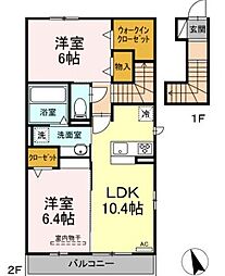 ソレイユ七番館 2LDKの間取図画像