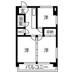 栄和ビル西館 3Kの間取図画像