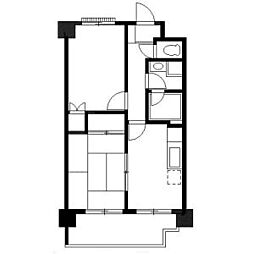 日宝レスカール瑞穂 2DKの間取図画像
