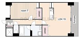 Herencia千代田 1LDKの間取図画像
