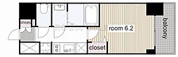 プレサンス葵デュリス 1Kの間取図画像