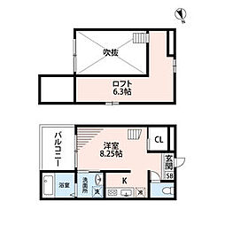 ロワール名古屋 ワンルームの間取図画像