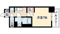 プレサンス上前津フィット 1Kの間取図画像
