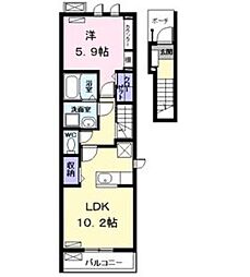 クレセント 1LDKの間取図画像