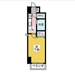 クレストステージアスカ 1Kの間取図画像