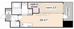 エステムコート名古屋サウスプレミオ 1DKの間取図画像