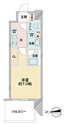 ジュール亀島 1Kの間取図画像